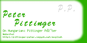 peter pittinger business card